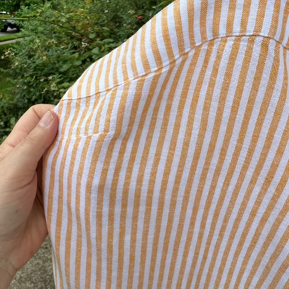 NWT J. Crew Cute Yellow White Stripe Button Front Strap Sleeveless Blouse - Picture 5 of 6